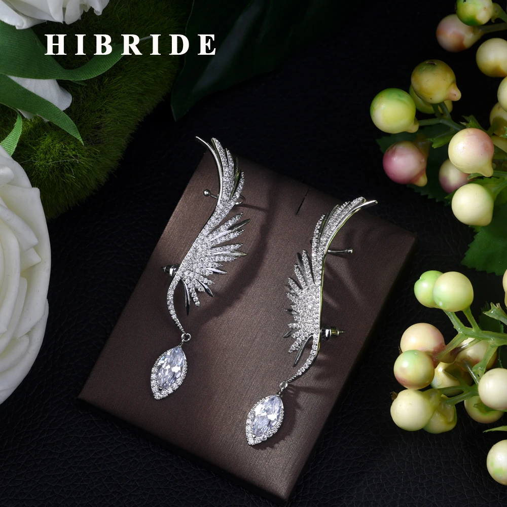 Новые модные серьги HIBRIDE с перьями популярные роскошные оригинальные