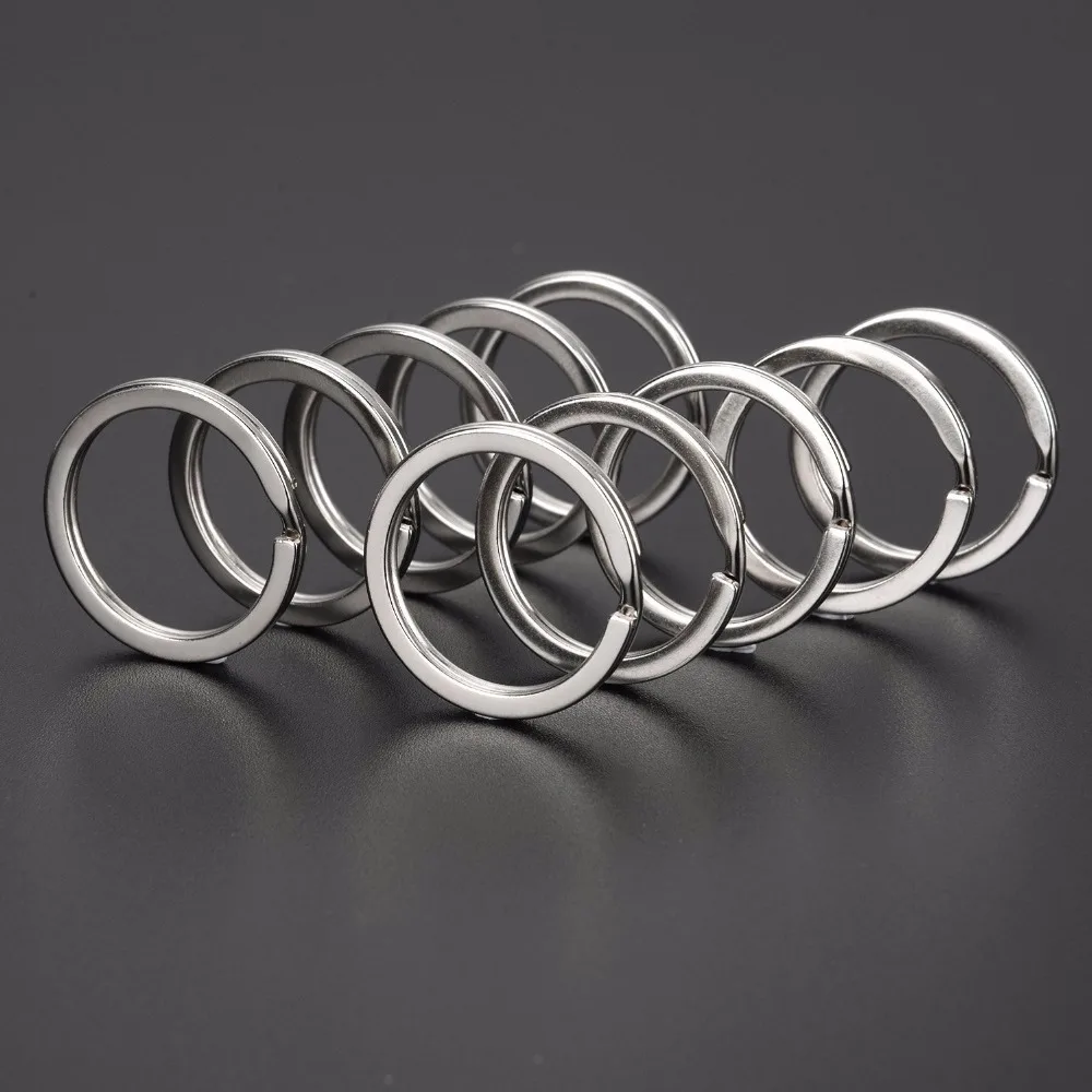 100 штук брелоки металлические разделенные кольца плоские Цепочки Кольца Для Ключей 25 мм 32 мм