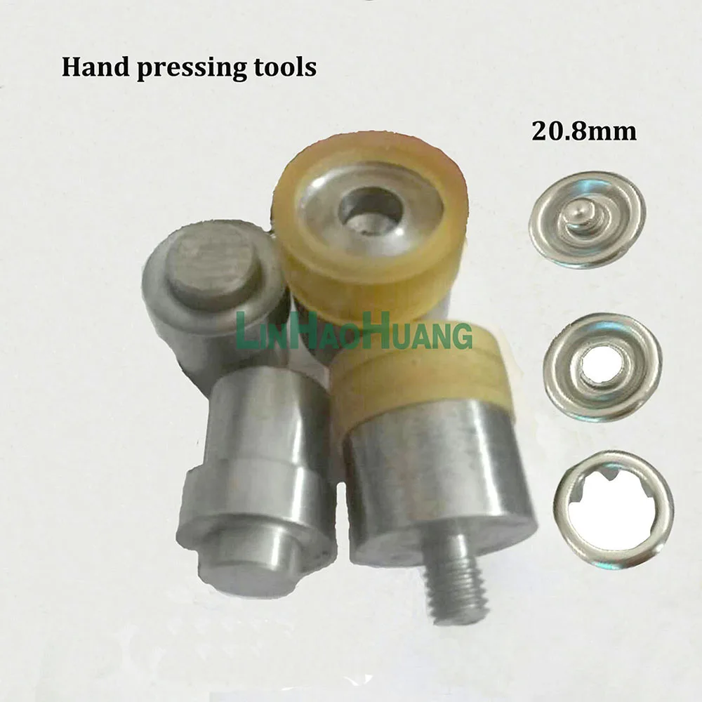 Hand pressing tools 100 компл./лот металл латунь зубец кнопки 4 часть кнопки кольцо застежка высокого качества 20 мм серебро никель/черный никель+ инструменты - Цвет: Hand pressing tools