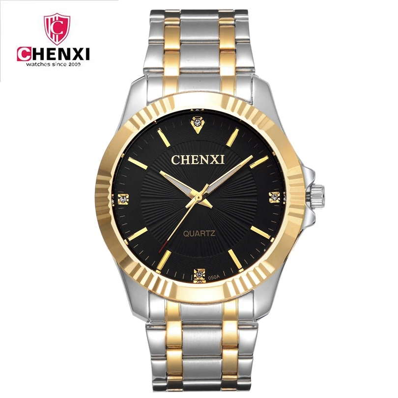 

CHENXI Wristwatches Gold Watch Men Women Watches Top Brand Luxury Male Clock Golden Steel Wrist Quartz Watch Relogio Masculino