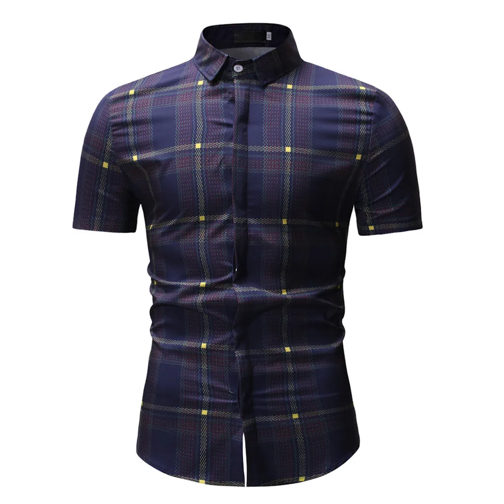 High Quality Striped Men Spring Summer Short Sleeve FaShion Printed