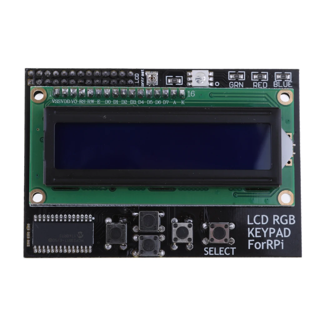 

4 Bit 16x2 1602 LCD Screen Keypad RGB Shield Expansion Module for Raspberry Pi