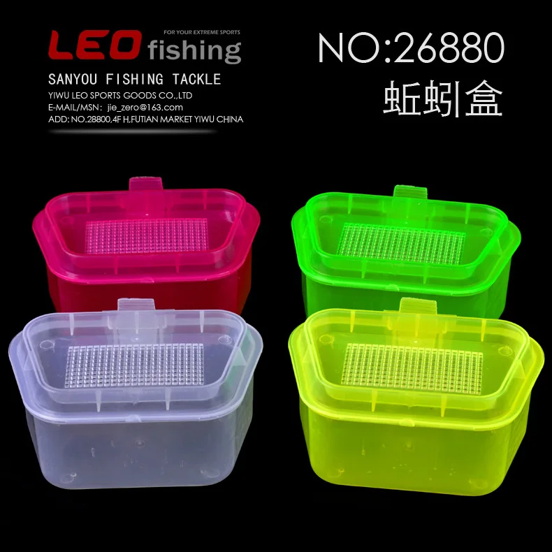 

Portable Outdoor Color Transparent Fishing Baits Earthworm Box Fishing Lure Insects Organizer Case Storage with Air Hole