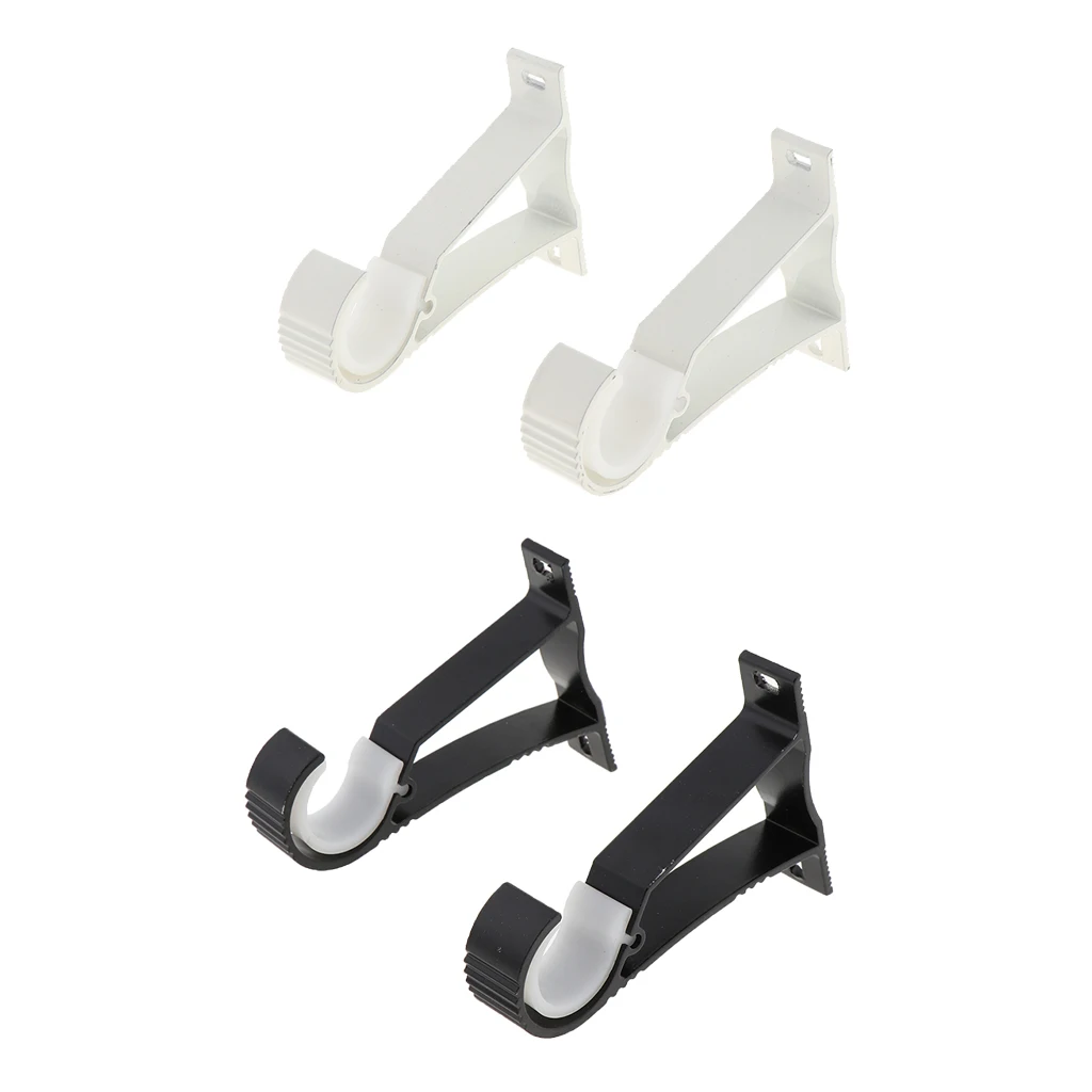 2Pieces Mounted Blinds Curtain Rod Wall Bracket Holder for 28mm Rod,Durable Aluminium Alloy Curtain Pole Rod Wall Bracket Hook