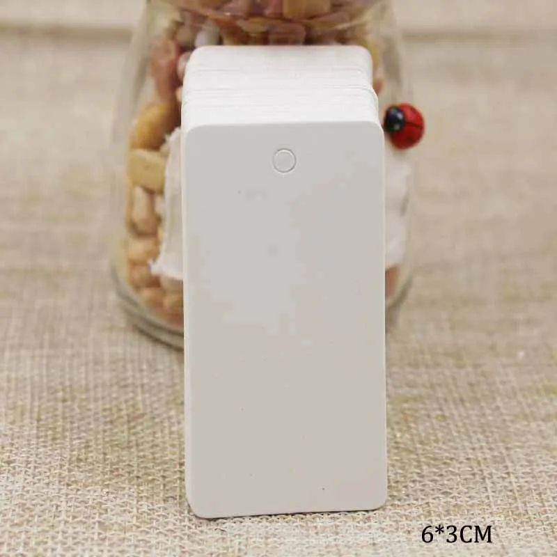 

zerongE jewelry 6*3cm pure white Paper wedding tag Card / blank candy favor Gift Tag / DIY Tag /Price Label 100pcs per lot