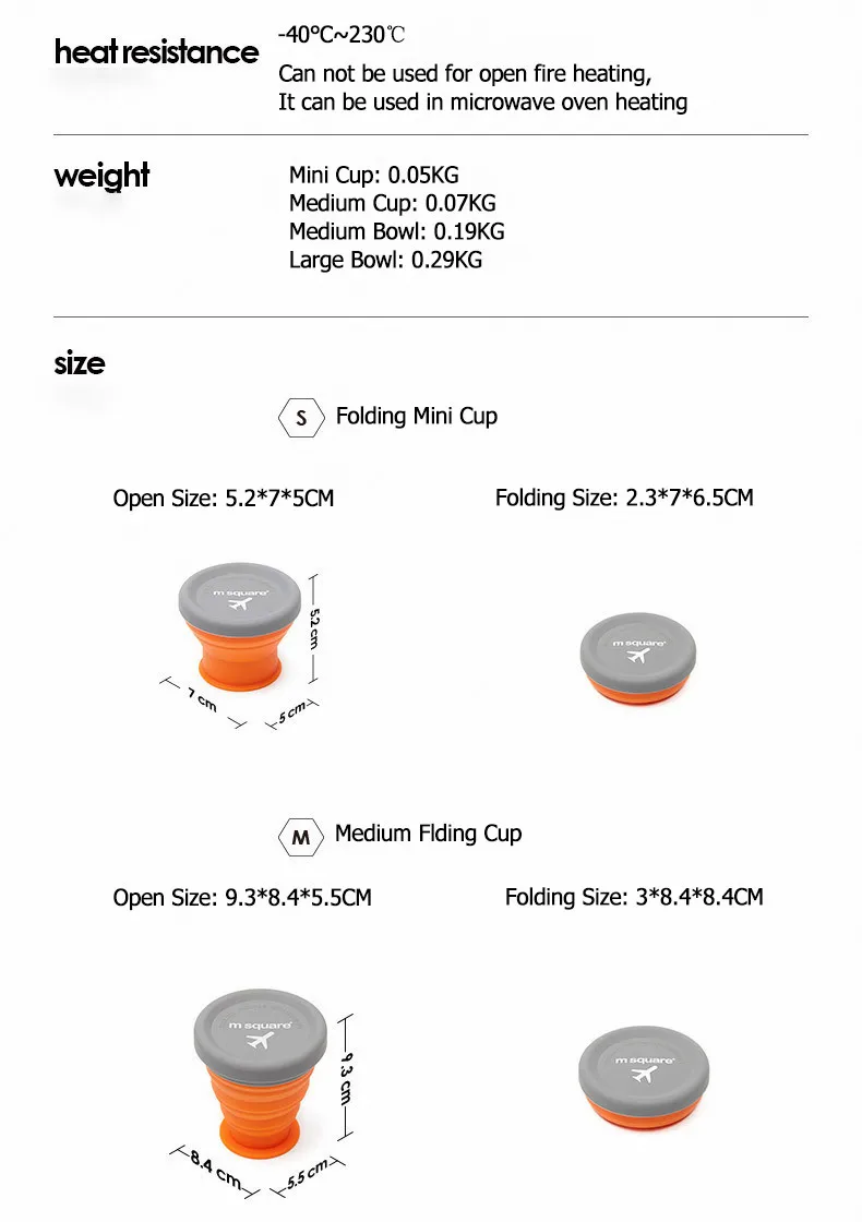 На открытом воздухе кемпинг силиконовые Складные портативные чаши чашки путешествия на открытом воздухе можно носить с складной чашей дома чаша чашки