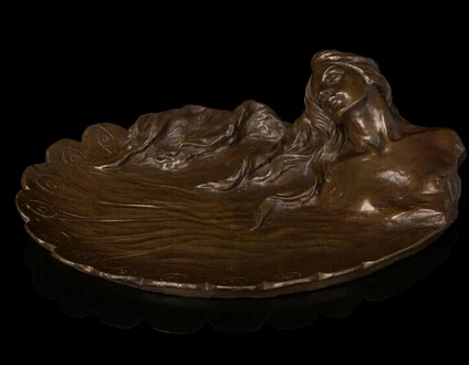 

Crafts Home Furnishing Arts pure copper Art Sculpture Western Bronze Copper Beauty Fruit Plate Tray Dish Statue Figurine