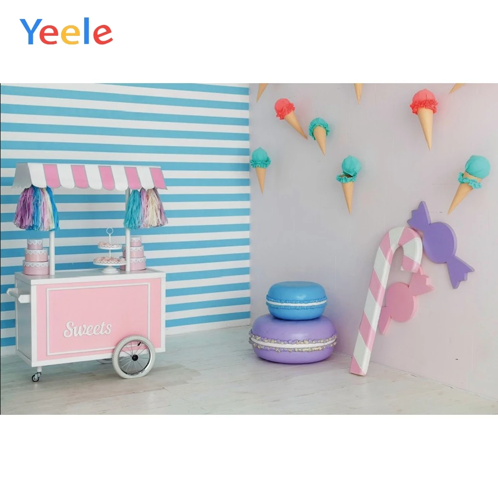

Yeele Ice Cream Cart Cake Candy House Baby Children Portrait Scene Photography Background Photographic Photo Backdrops Studio