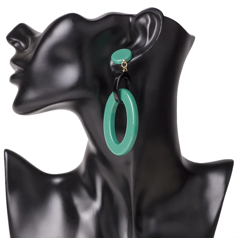 Classic Dangle Fashion Resin Earrings for Women Big Long Cricle Geometric Acrylic Drop Earring Girls Elegant Wedding Brincos (1)