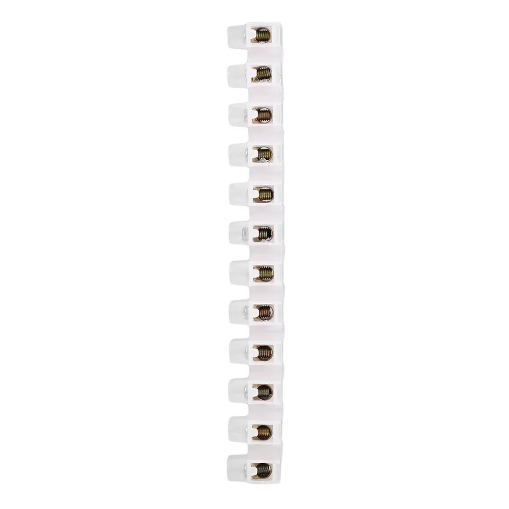 1pcs Plastic Wire Connector 12-Position Barrier Terminal Block Screw Terminal Barrier Connector Electrical Wire Connection