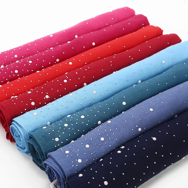 

20 color Women scarf snow dot bead decor shawl popular scarves muslim hijab vintage pashmina muffler foulard hijabs