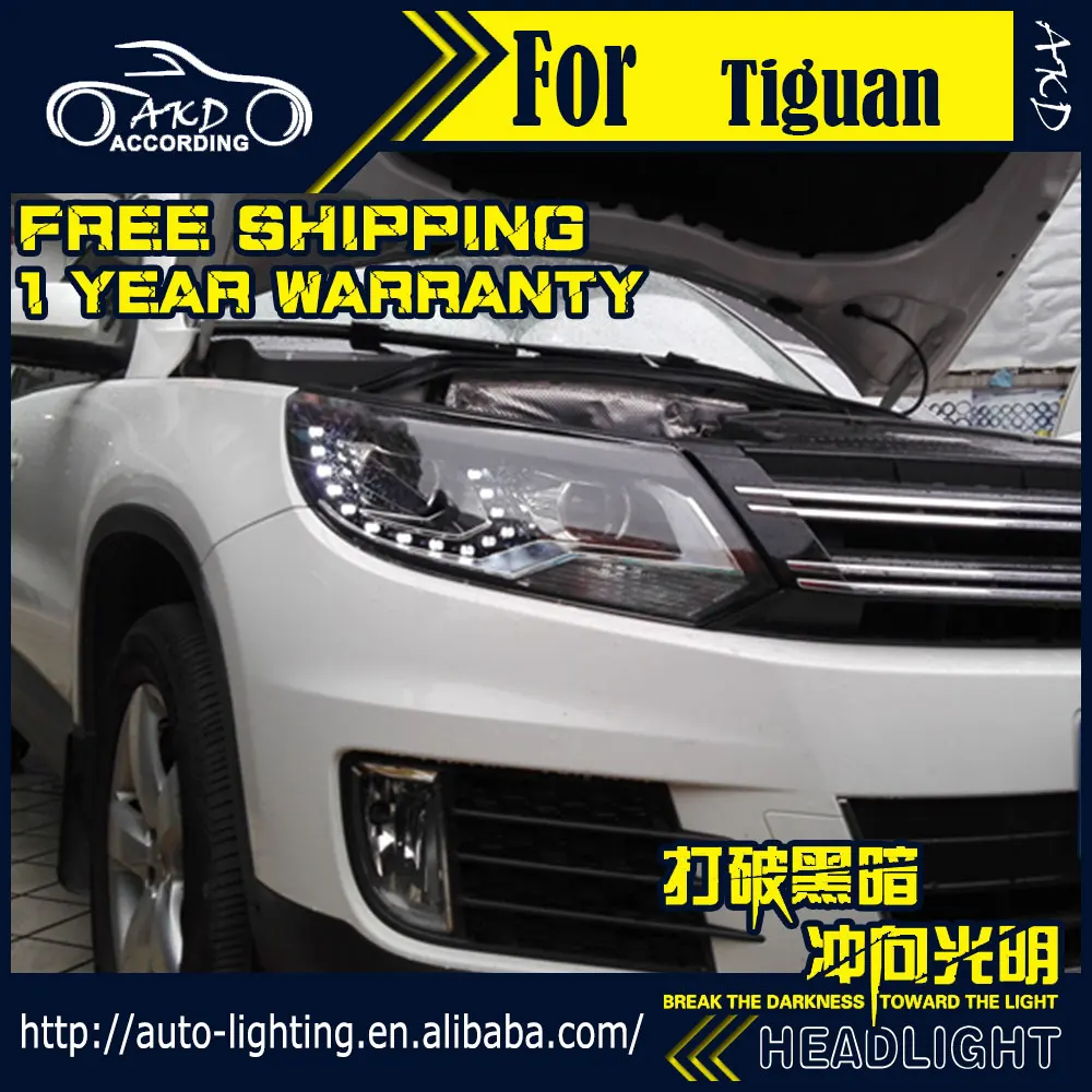 АКД стайлинга автомобилей Фара для Volks Wagen Tiguan фары 2013- Tiguan светодиодный задний фонарь светодиодный DRL D2H H7 Hid Bi Xenon луч