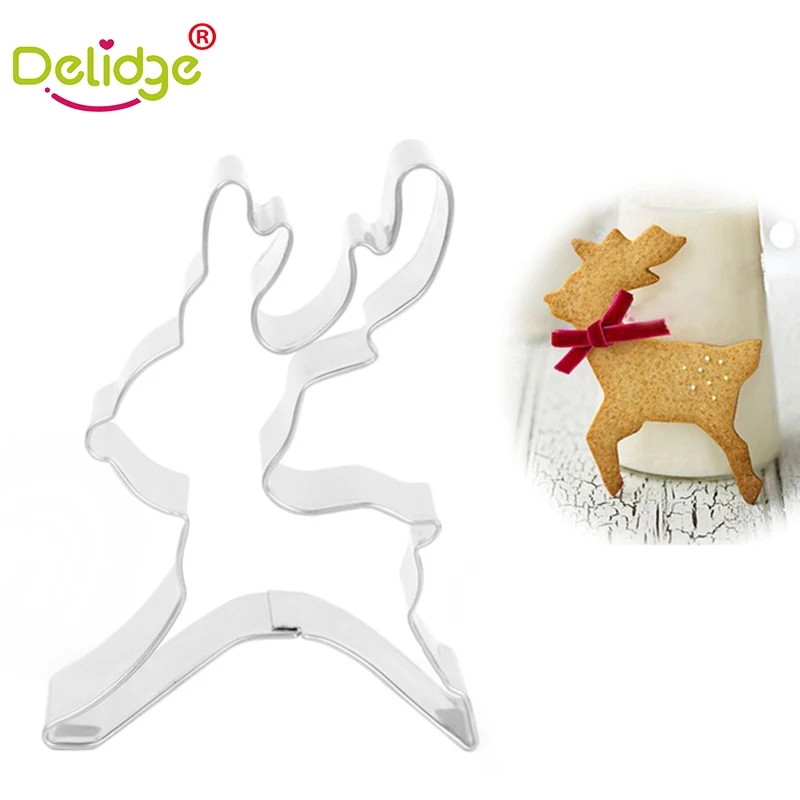 

Delidge 1Pc Reindeer Shape Cookie Cutter Mold Stainless Steel Biscuit Sugarcraft Dessert Baking Mould Fondant Cake Decorating