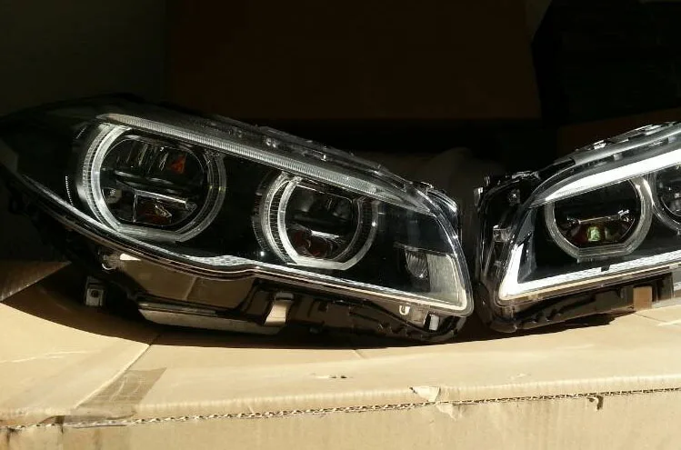

FREE SHIPPING, CHA 14 ,ORIGINAL LED DAYLIGHT TURN SINGNALS HEADLIGHT, WITH BI-XENON PROJECTOR FOR BMW CLASS 5