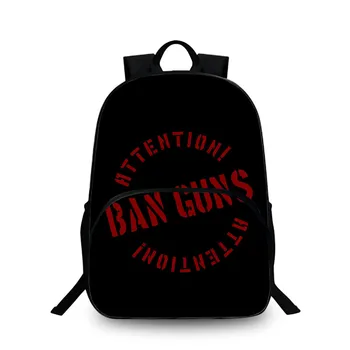 

BAOBEIKU Children Backpack School Girls BAN GUNS print Laptop Backpacks for Teenager Student Campus Back Pack Mochila Kids