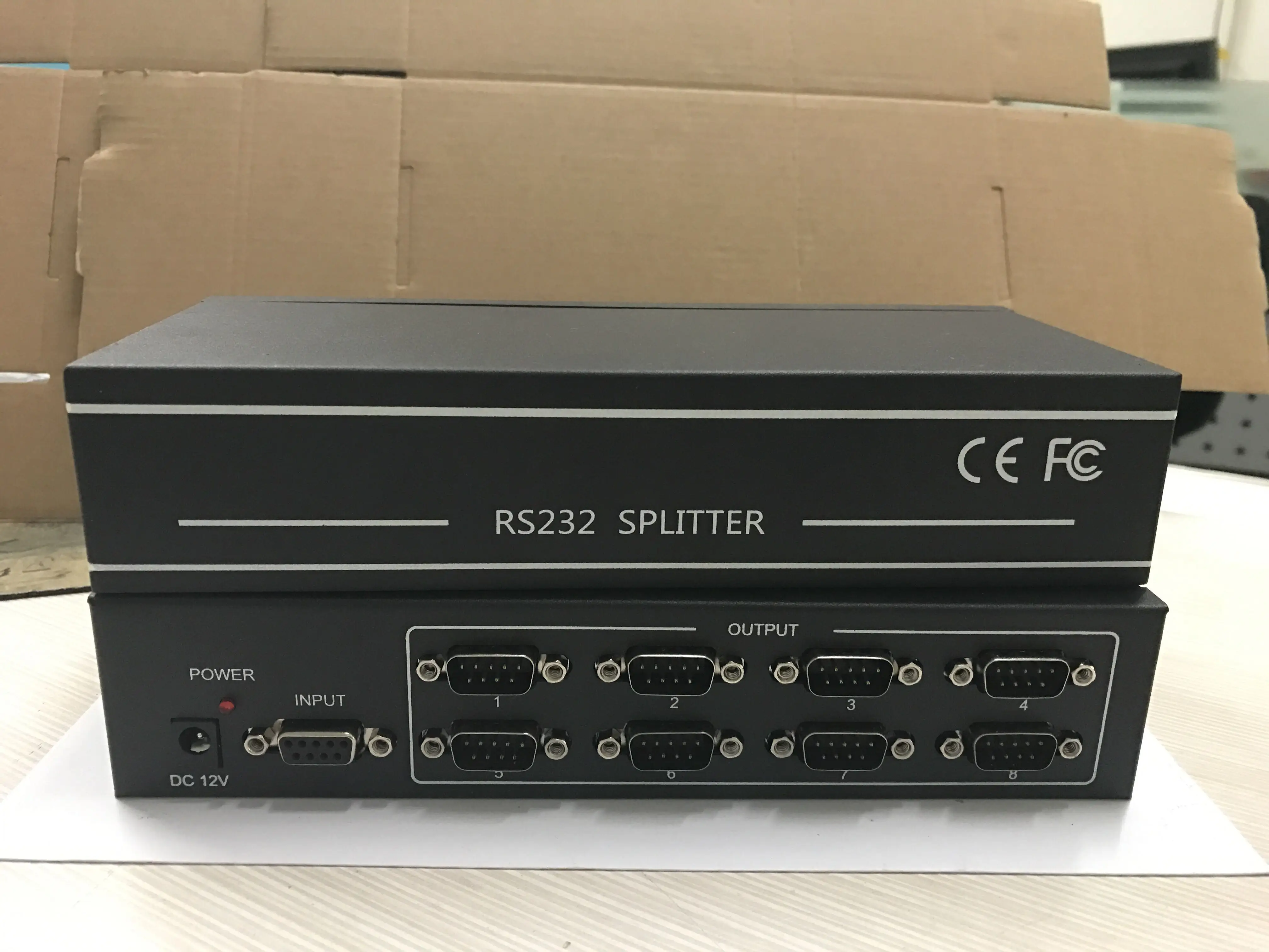 Industrial 8 Port RS232 Serial Port Splitter 1x8 8x1 RS 232C COM DB9