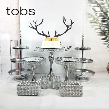 

Birthday 3tier 3 Tier Wedding Cupcake Dessert Display Plate Pop Crystal Decoration Set Cake Stand Metal