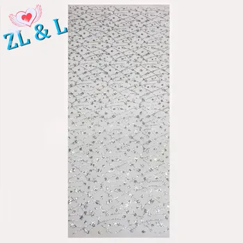 

New curved glitter African lace Nigeria lace French mesh gauze wedding dress skirt 5 yards