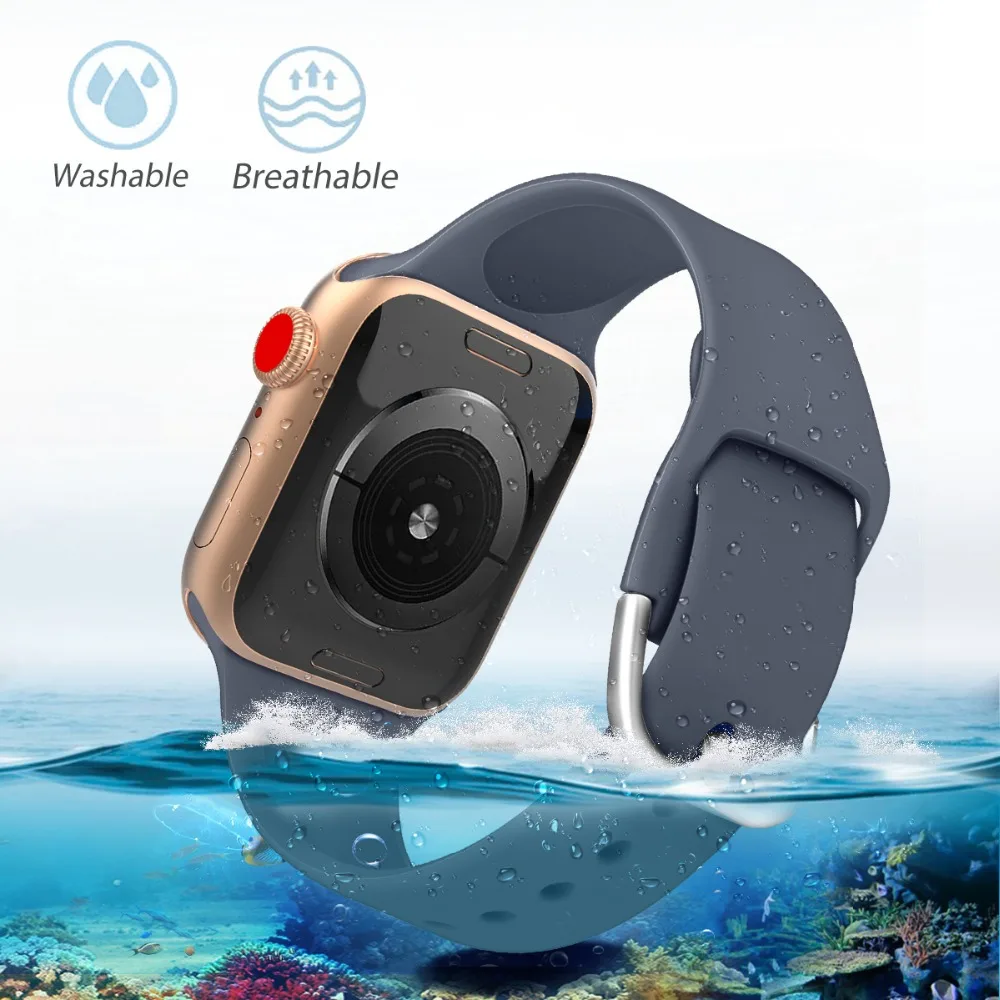 Спортивный силиконовый ремешок для apple watch 5 4 band 44 мм iwatch band 42 мм correa 38 мм pulseira apple watch 5 4 3 2 Браслет ремешок для часов