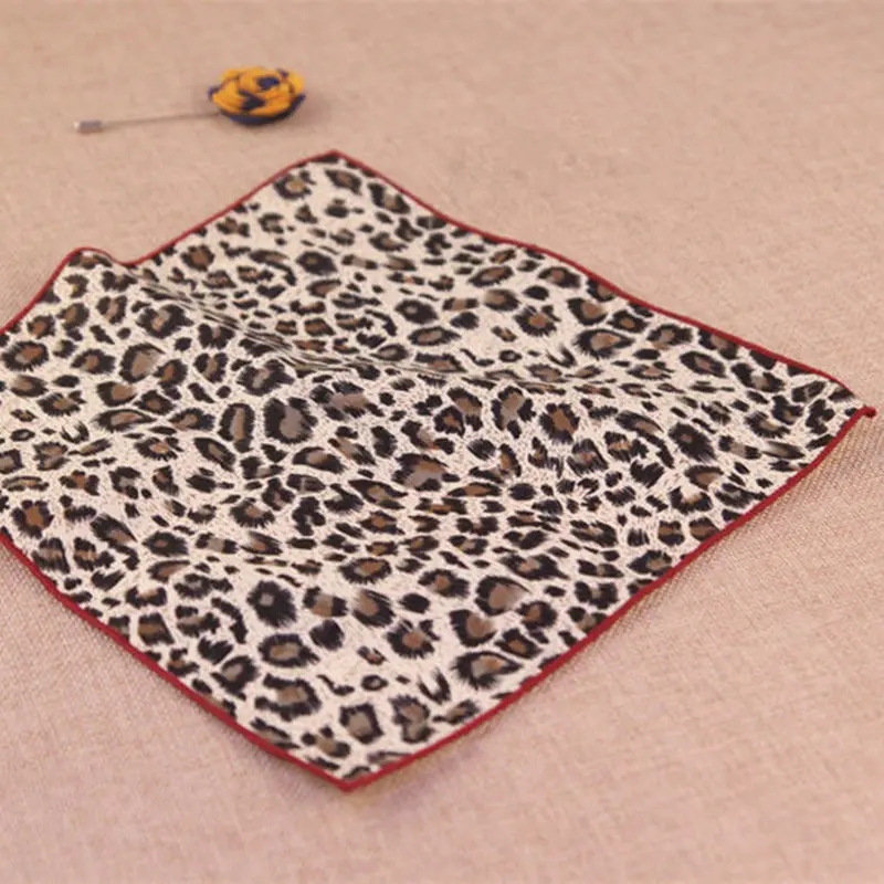  100% Cotton Handkerchiefs Leopard/Tiger Stripes Printing Pocket Square Men's Suits Magnificent Cott