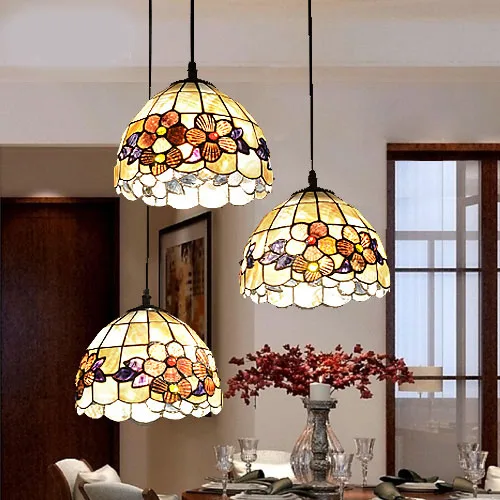 

European Pastoral Mediterranean Natural Shell Pendant Light Restaurant Dinging Room Bar Hanging Lighting Scandinavian