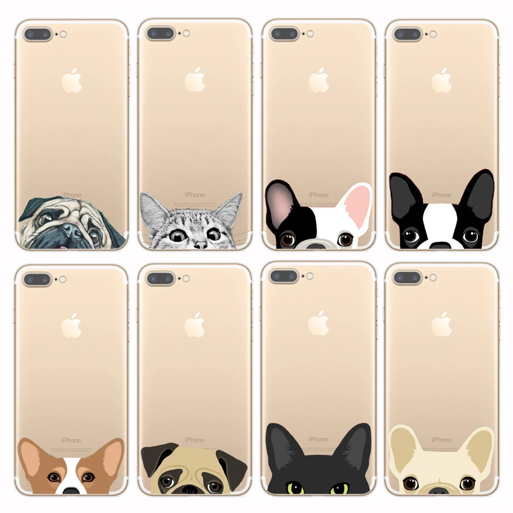 

French Bulldog Lovely dachshund Clear Soft silicone TPU Phone Case For X XR XS Max 8 7 6 6S Plus 5S SE Phone Bags Cover
