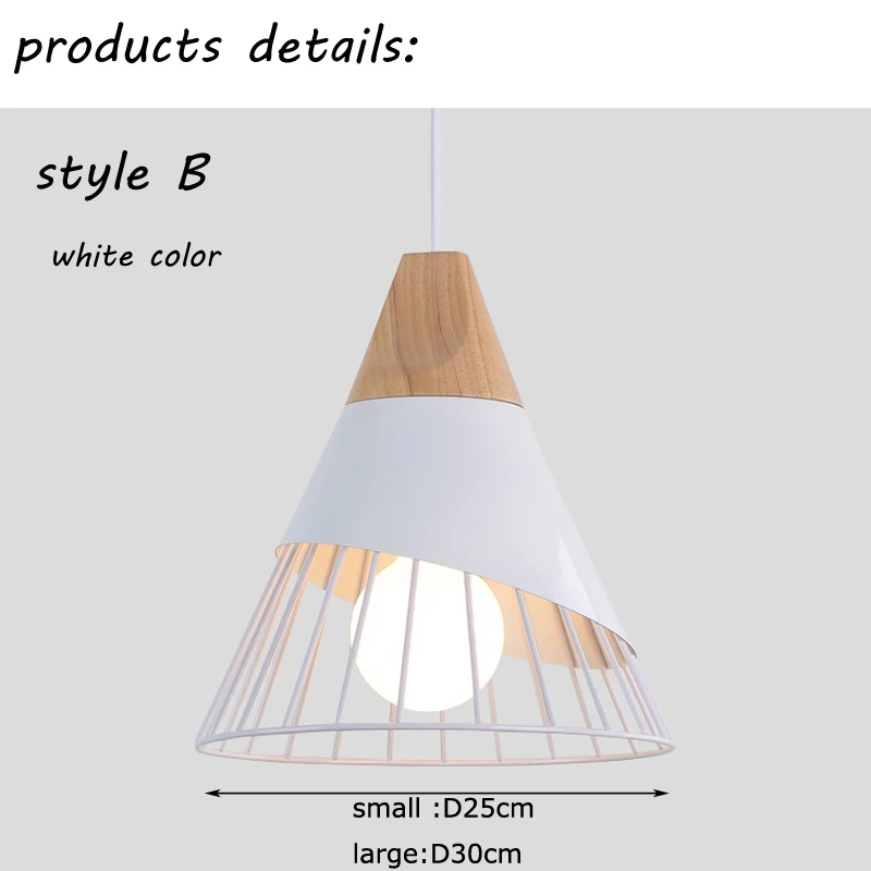 Nordic Solid Wood Pendant Light Modern Aluminum Indoor Home Light E27 Socket Restaurant Pendant Lights Lamp Dining Room Cafe Bar  (1)