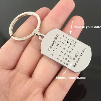 

Customizable Keyring Name date all customized Keychin Dog Tag Keysholder Keyfob