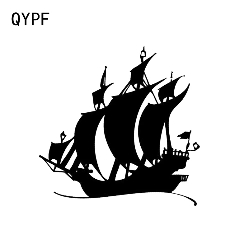 QYPF 14 2*14 2 см интересный пиратский корабль океан Морской Декор наклейка для