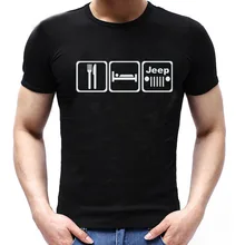Eat Sleep Jeep T Shirt 2016 Summer Style 100% Cotton Round Collar Short Sleeve Funny Cute Men Women Casual Lovers Couple T-Shirt