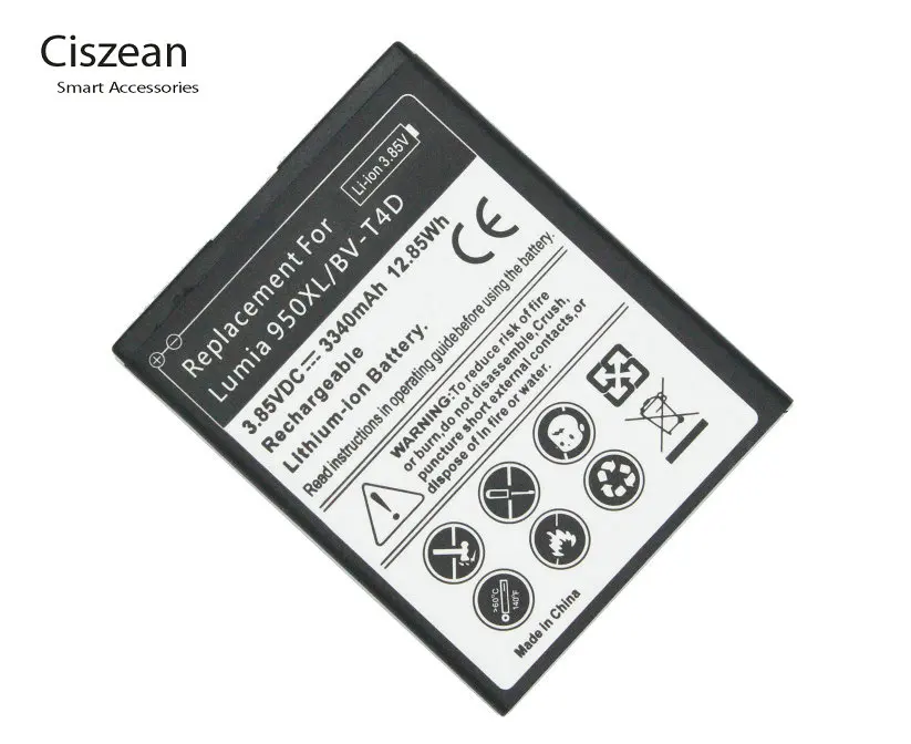 1x3340 мАч сменный аккумулятор подходит для Microsoft Nokia Lumia 950 XL 940 RM 1118 1116 BV T4D / BVT4D и