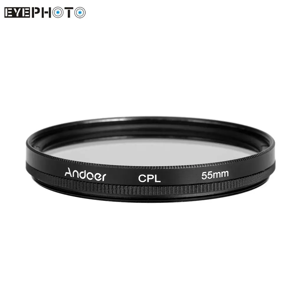 Циркулярный фильтр Andoer 55 мм UV + CPL комплект Круглых поляризационных фильтров с