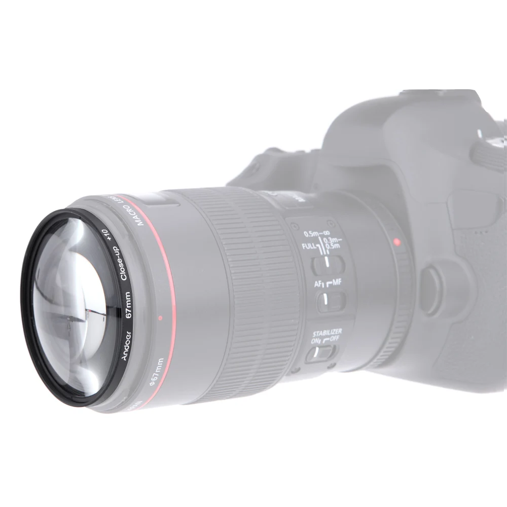 Andoer 58 мм Макросъемка набор фильтров+ 1+ 2+ 4+ 10 с чехлом для Nikon Canon Rebel T5i T4i EOS 1100D 650D 600D DSLR камеры
