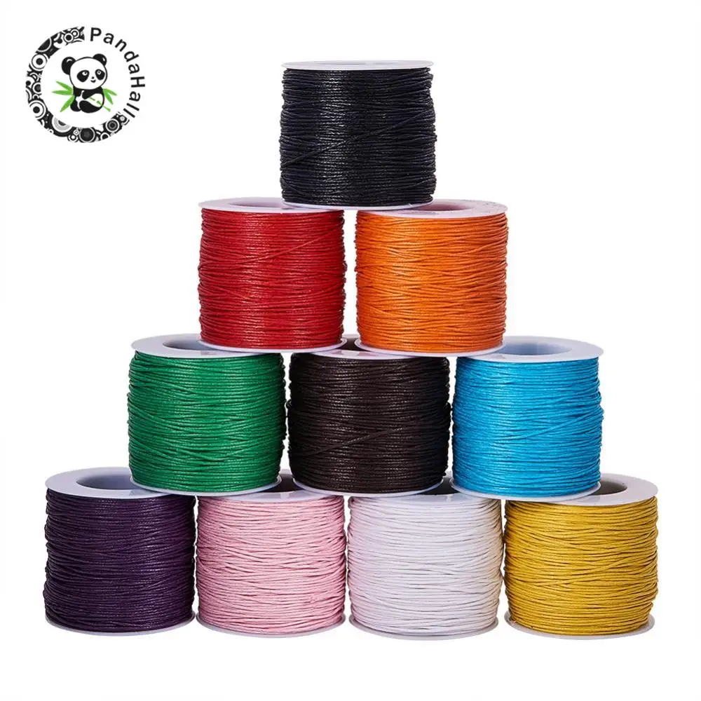 

100yard Waxed Thread Ropes Cotton Cords 28 Colors 1mm String Strap For DIY Bracelets Necklaces Jewelry Findings Making Supplies