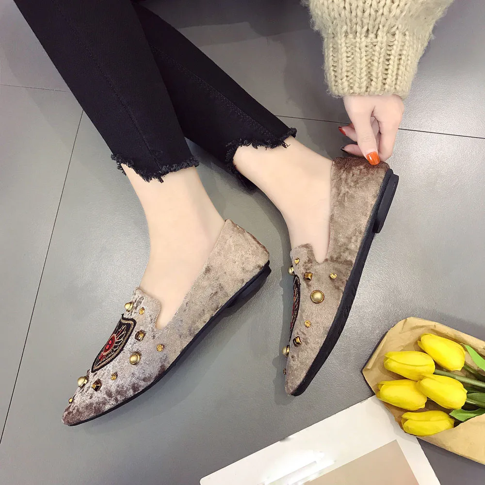 Женская обувь на плоской подошве с вышивкой тигра; женские замшевые туфли-лоферы; летняя модная Милая повседневная обувь на плоской подошве; женская обувь; zapatos mujer