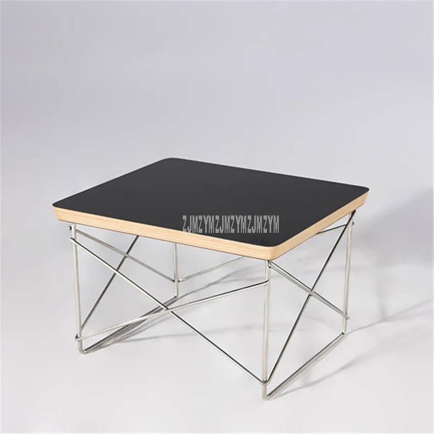 Современный простой стиль квадратной формы настольный поднос для чая металлический минималистичный уголок для гостиной квадратный журнальный столик - Цвет: StainlessSteel Black