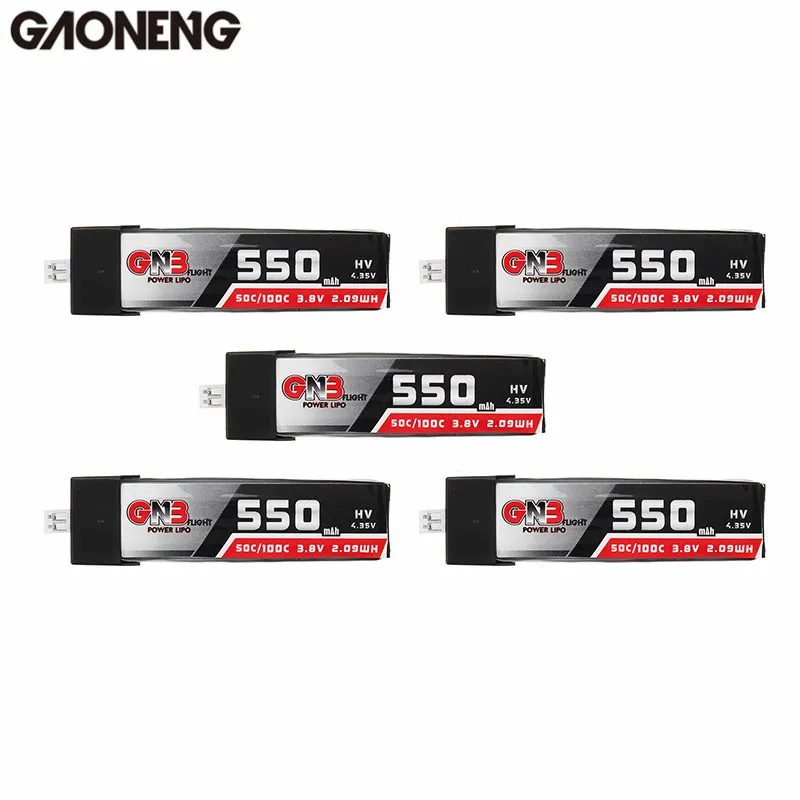 

5PCs Gaoneng 3.8V 550mAh 50C/100C Lipo Battery PH2.0 Plug For Tiny RC Helicopter FPV Camera Drone RC Quadcopter Spare Parts