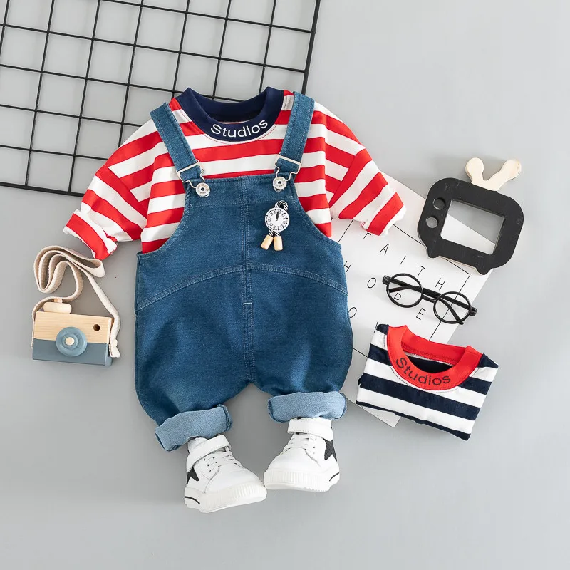

Cotton autumn fashion stripe letter kid suit children set baby clothing boys clothing girl clothing baby clothes clothing set