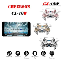 Cheerson CX-10W CX10W Mini Wifi FPV с 720 P камерой 2,4G 4CH 6 осевой светодиодный RC Квадрокоптер RTF