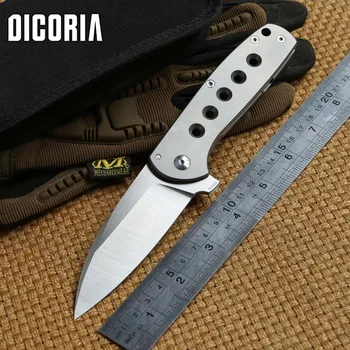 

DICORIA Falcon flipper folding knife M390 blade Titannium handle tactical ball bearing outdoor camping Drills knives EDC tools