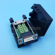 D-SUB DB9 Женский 9Pin разъем Breakout доска терминалы разъем винтового типа черная пластиковая крышка