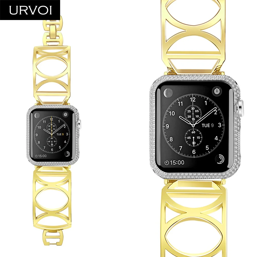 URVOI браслет для Apple Watch манжета девочек модная цепочка из нержавеющей стали