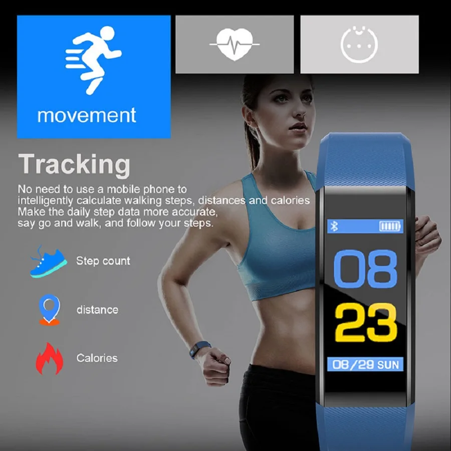 TIANJIE 115Plus men women kids Sports Date Calories Pedometer Sleep Monitor Smart Wristband TIANJIE 115Plus men women kids Sports Date Calories Pedometer Sleep Monitor Smart Wristband