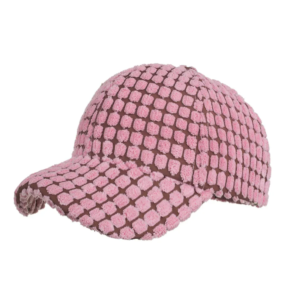 Joymay зимняя теплая Бейсболка Snapback шапка для девушек и женщин B581 - Цвет: Pink