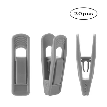 

20Pcs Hangers Clips Plastic Skidproof Trousers Clothes Clips Strong Finger Flocked Clips For Slim-Line Hangers (Gray) Colorful