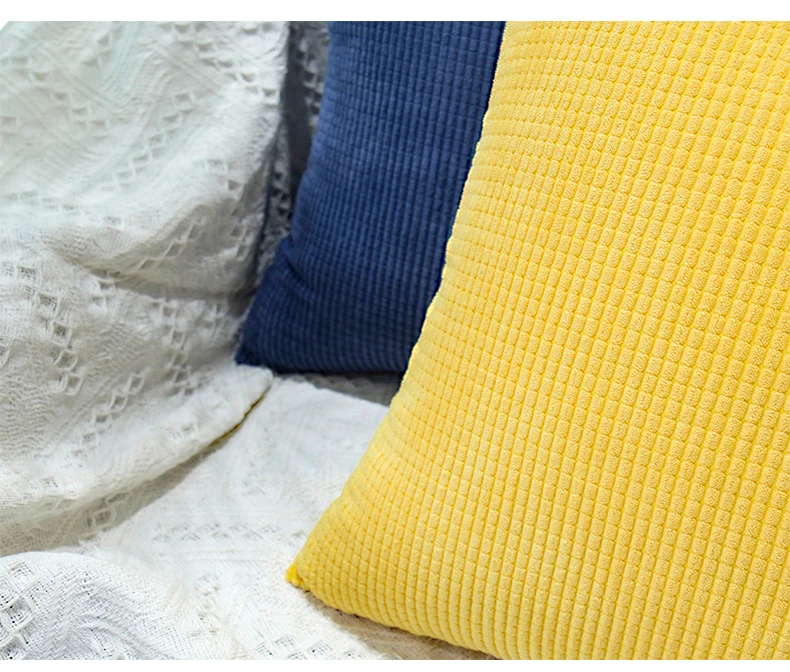 Macaron Color Corduroy Pillow Case Throw Cushion Cover Vintage Pillow Covers for Sofa Home Decorative 45x45cm (8)