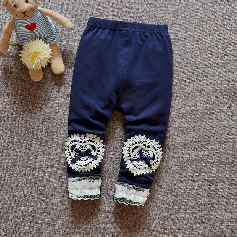 Fashion Girls Pants Bow Lace Trousers Cotton Print Outwear High Quality Baby Legging New Girl Outfit Baby Clothing Free Shipping (3)