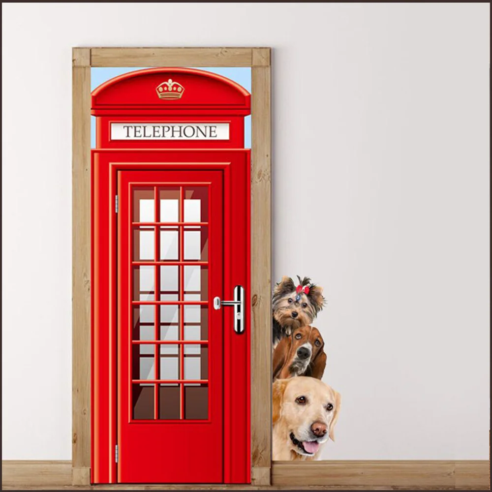 Cat Dog Cute 3D Wall Sticker Bathroom Toilet Kids Room Exquisite Decoration Wall Decals Refrigerator Waterproof Decor Poster