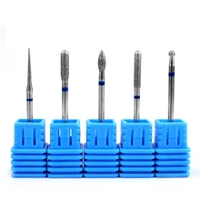 1PC Nail Tungsten Steel Alloy Polishing Head Manicure Tools Blue Nano Coated Carbide Nail Drill Bit