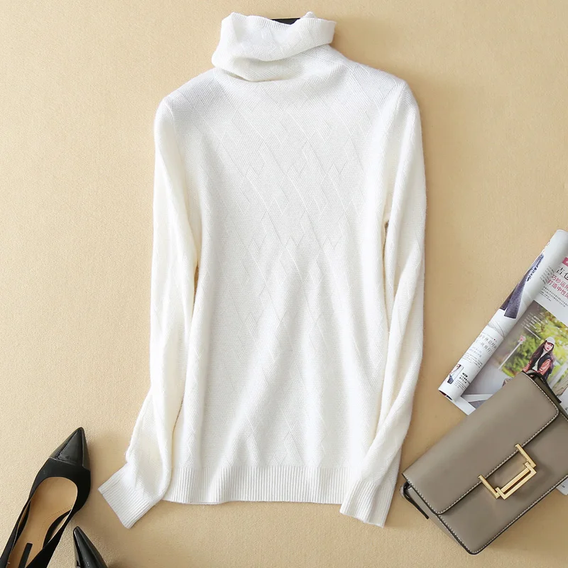 Autumn and winter high collar cashmere sweater 2018 new solid color quality loose large size sweater comfortable and soft